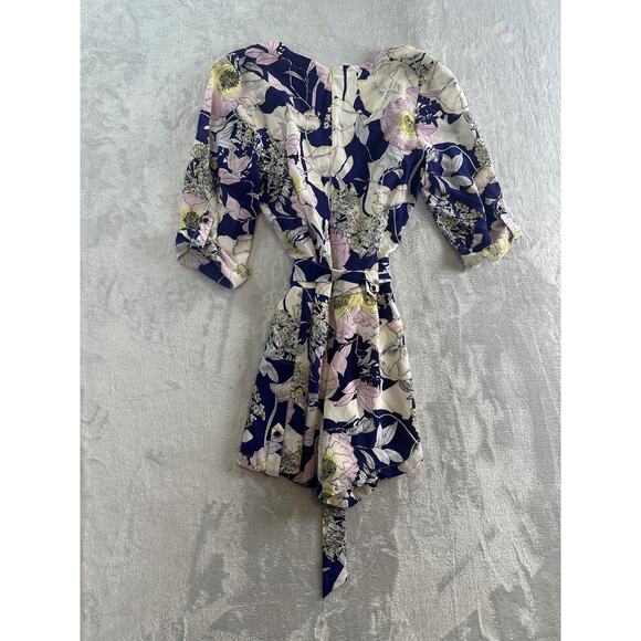 Yumi Kim Bora Bora Navy Floral Print Silk Dress - Size XS - Picture 2 of 6